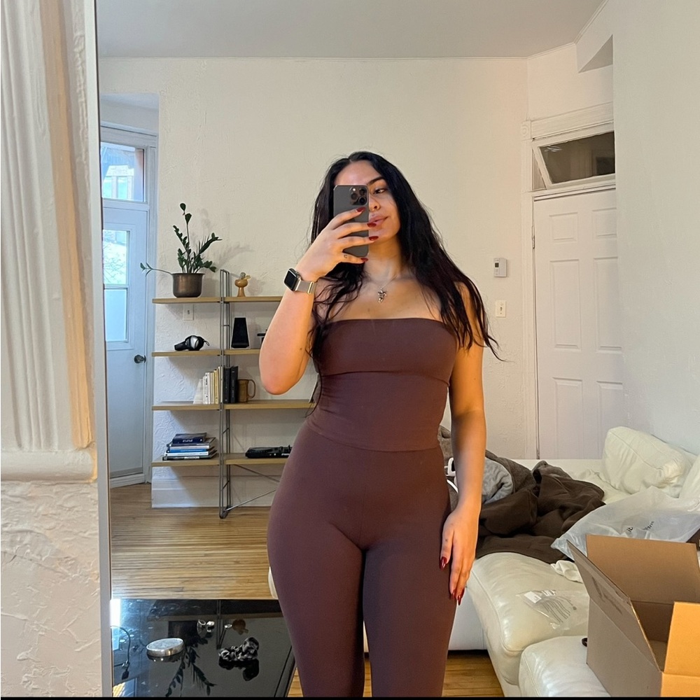 Gil Rodriguez Brown Reversible Tube Top and Leggings